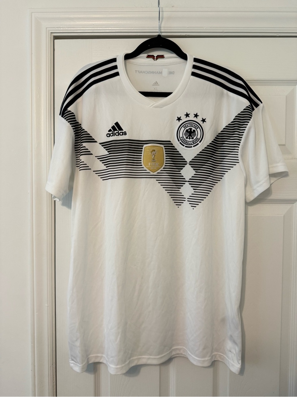 adidas White and Black Germany National Team Jersey